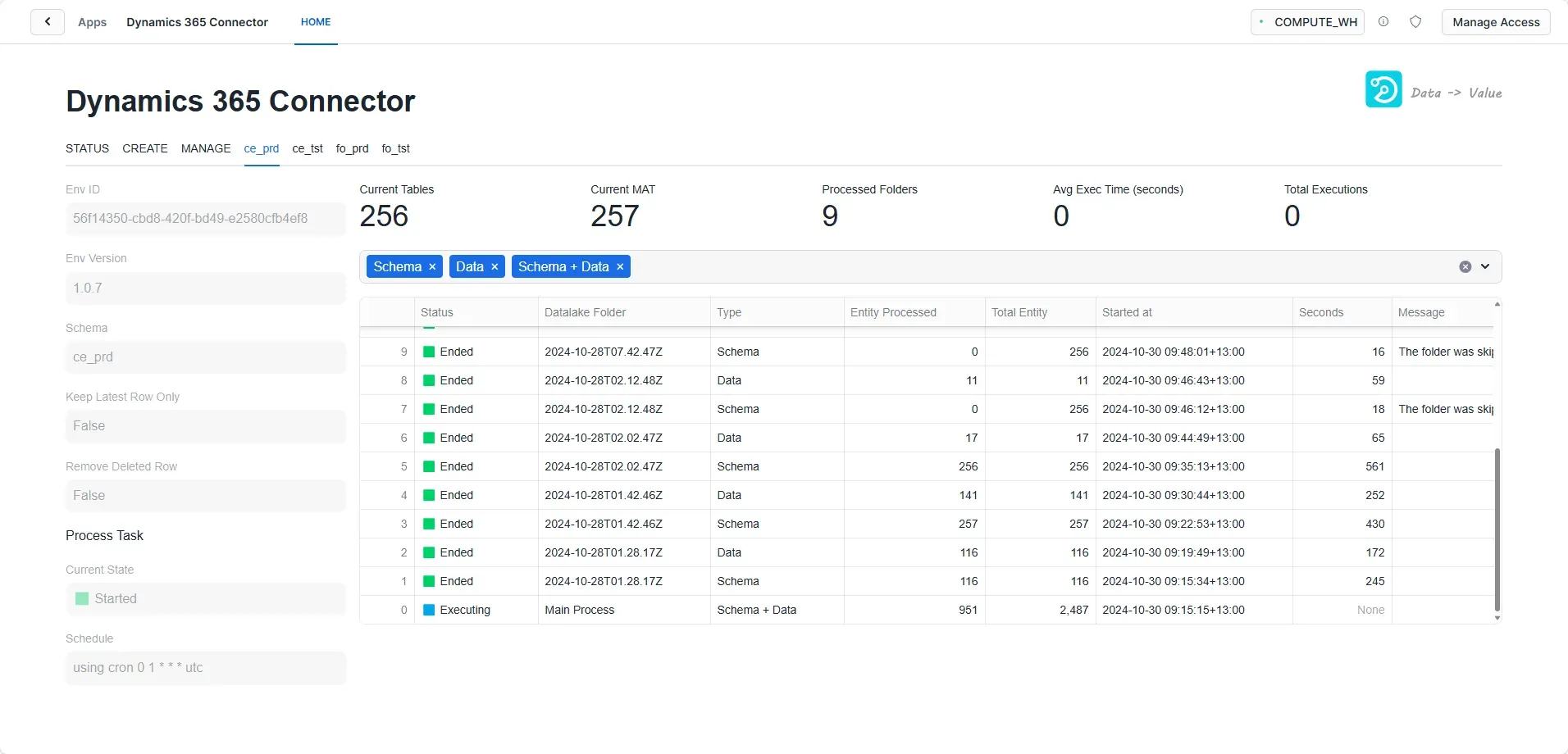 Environment UI Screenshot
