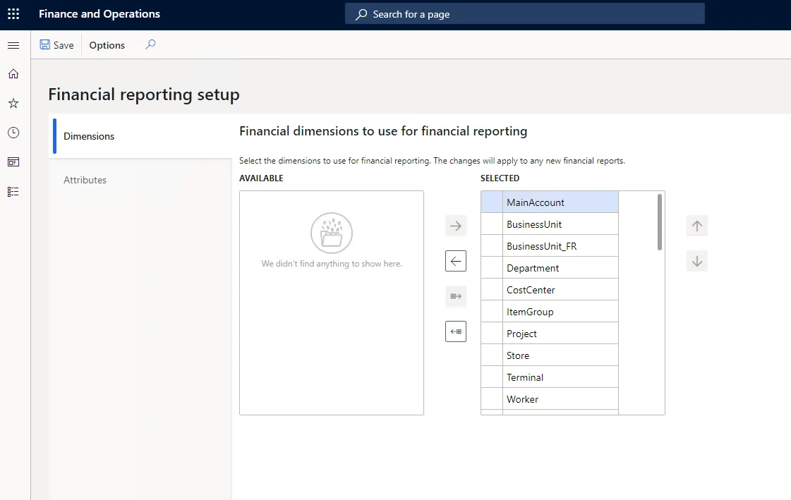 Financial Reporting Setup