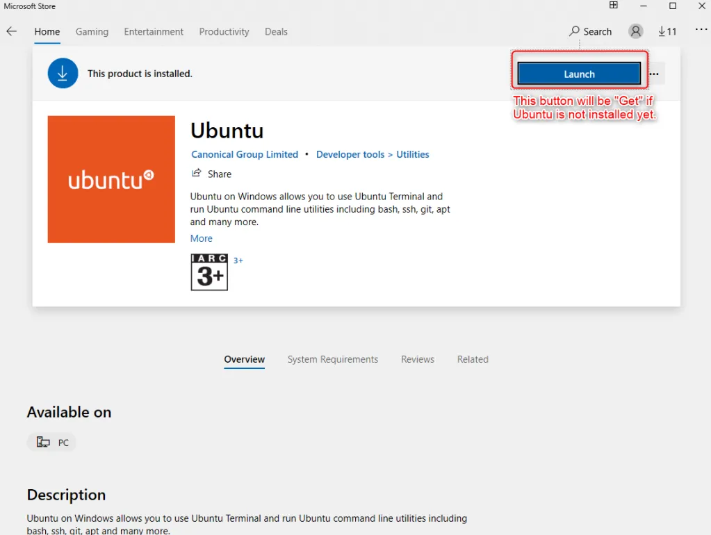 Ubuntu in Windows Store