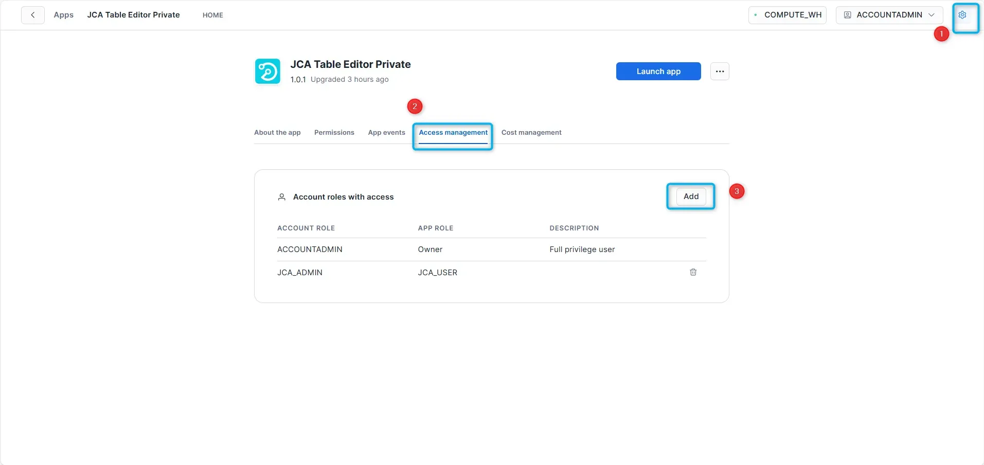 Access Management Interface